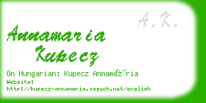 annamaria kupecz business card